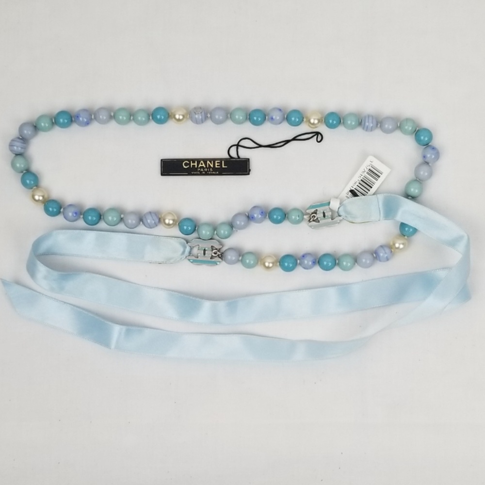 NWT Chanel pearl and ribbon belt or necklace